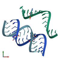 PDB entry 4nfp coloured by chain, front view.