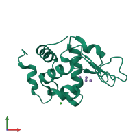 PDB entry 4nfv coloured by chain, front view.