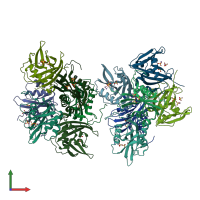 PDB entry 4nfw coloured by chain, front view.