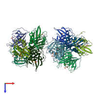 PDB entry 4nfw coloured by chain, top view.