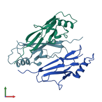 PDB entry 4ng0 coloured by chain, front view.