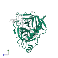 Factor VII heavy chain in PDB entry 4ng9, assembly 1, side view.