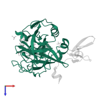 Factor VII heavy chain in PDB entry 4ng9, assembly 1, top view.