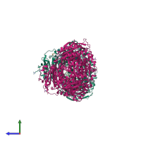 PDB entry 4nge coloured by chain, side view.