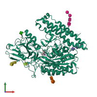 PDB entry 4ngn coloured by chain, front view.