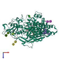PDB entry 4ngq coloured by chain, top view.