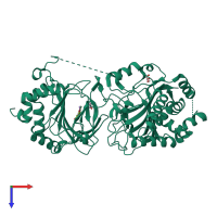 PDB entry 4nhm coloured by chain, top view.