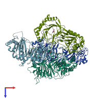 PDB entry 4nhy coloured by chain, top view.