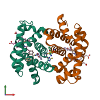 PDB entry 4ni1 coloured by chain, front view.