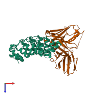 PDB entry 4nik coloured by chain, top view.