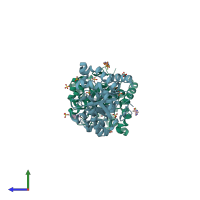 PDB entry 4nir coloured by chain, side view.