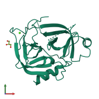 PDB entry 4niv coloured by chain, front view.