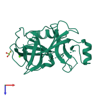 PDB entry 4niv coloured by chain, top view.