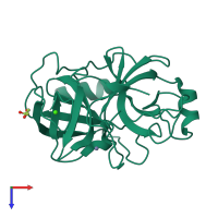 PDB entry 4nix coloured by chain, top view.