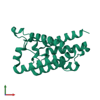 PDB entry 4njp coloured by chain, front view.