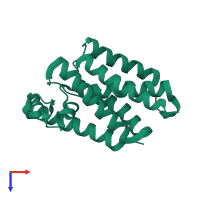 PDB entry 4njp coloured by chain, top view.