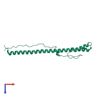 PDB entry 4nkj coloured by chain, top view.