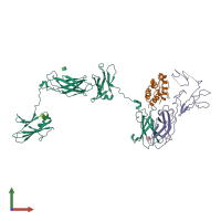 PDB entry 4nkq coloured by chain, front view.