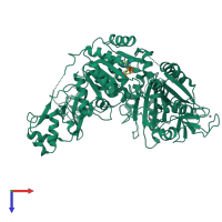 PDB entry 4nl4 coloured by chain, top view.