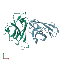 PDB entry 4nlh coloured by chain, front view.