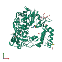 PDB entry 4nlq coloured by chain, front view.