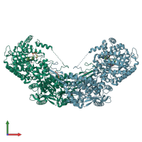 PDB entry 4nmc coloured by chain, front view.