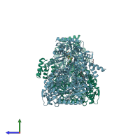 PDB entry 4nmc coloured by chain, side view.