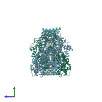 PDB entry 4nme coloured by chain, side view.