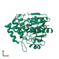 PDB entry 4nmw coloured by chain, front view.