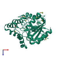 PDB entry 4nmw coloured by chain, top view.
