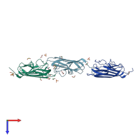 PDB entry 4nn0 coloured by chain, top view.