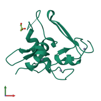 Monomeric assembly 2 of PDB entry 4nn2 coloured by chemically distinct molecules, front view.