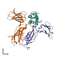 PDB entry 4nn5 coloured by chain, front view.