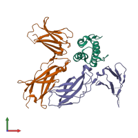 PDB entry 4nn6 coloured by chain, front view.