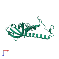 PDB entry 4nng coloured by chain, top view.