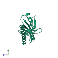 PDB entry 4nnk coloured by chain, side view.