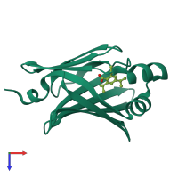 PDB entry 4nnt coloured by chain, top view.