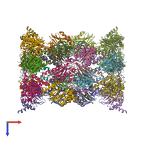 PDB entry 4no6 coloured by chain, top view.