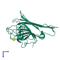 PDB entry 4not coloured by chain, top view.