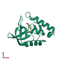 PDB entry 4np5 coloured by chain, front view.