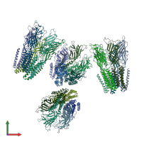 PDB entry 4npq coloured by chain, front view.