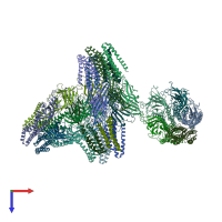 PDB entry 4npq coloured by chain, top view.