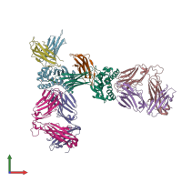 PDB entry 4nqe coloured by chain, front view.