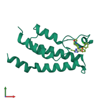 PDB entry 4nqn coloured by chain, front view.