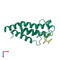 PDB entry 4nqn coloured by chain, top view.