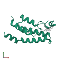 Bromodomain-containing protein 9 in PDB entry 4nqn, assembly 1, front view.