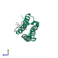 Bromodomain-containing protein 9 in PDB entry 4nqn, assembly 1, side view.