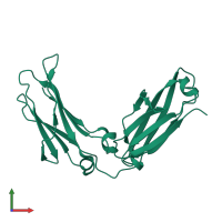 PDB entry 4nqt coloured by chain, front view.
