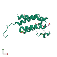 PDB entry 4nr9 coloured by chain, front view.