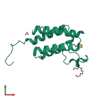 Monomeric assembly 1 of PDB entry 4nrc coloured by chemically distinct molecules, front view.